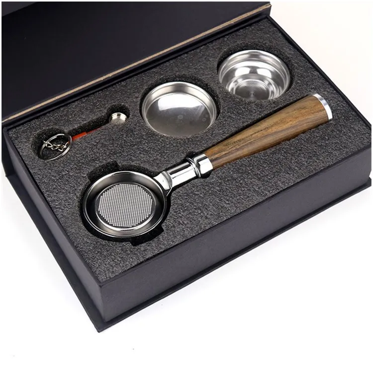 

Amazon Hot Sale Portafilter Filter with Wood Handle for Coffee