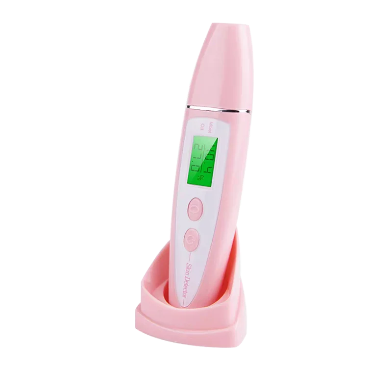

LCD Display portable digital skin detector Facial moisturer analyzer, White /pink