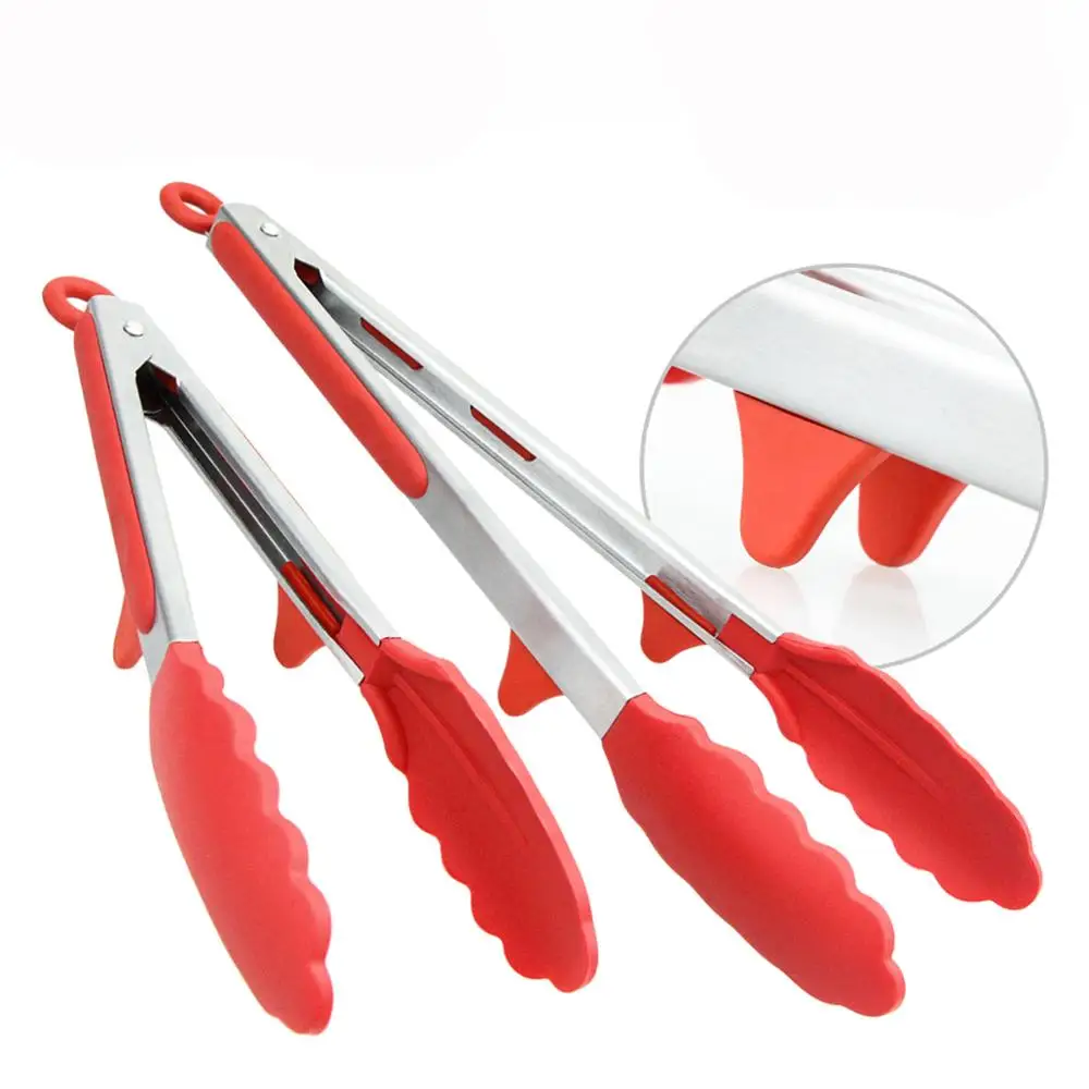 Locking Best Professional Heat Resistant Silicone Food Tongs Spatula ...