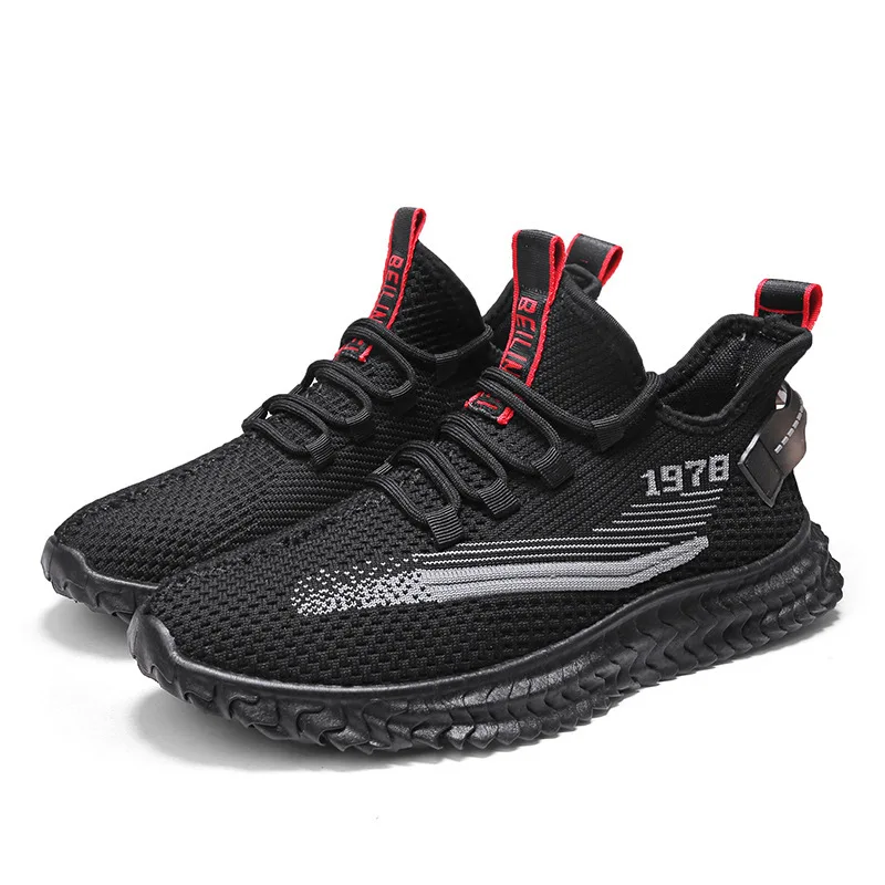 

New fashion sports shoes men's fly woven mesh fabric breathable shoes, 4 colors