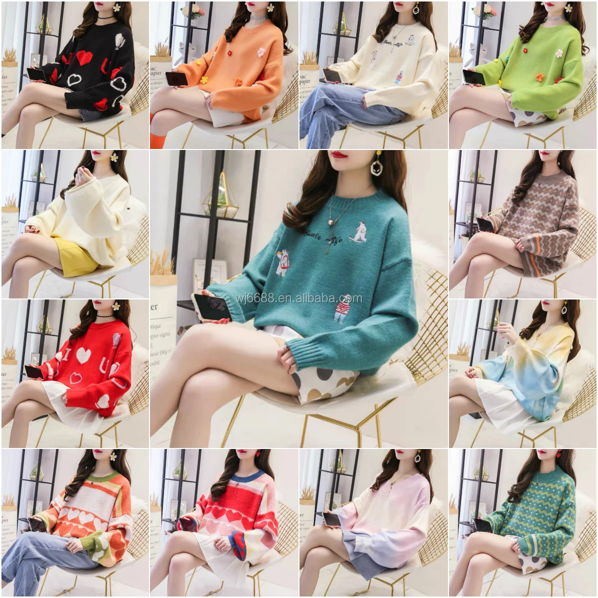 

2020 new style high-quality fall winter round-necked sweater women