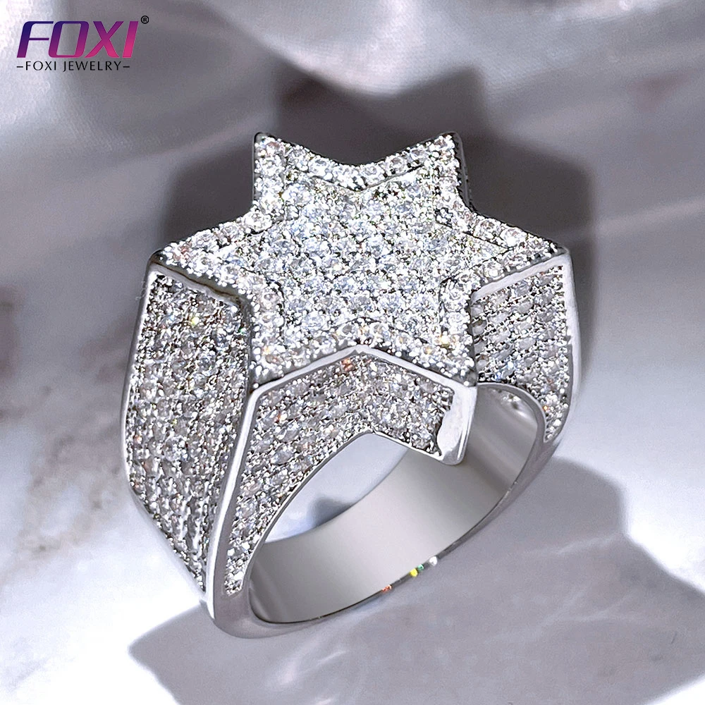 

Foxi jewelry new design sterling silver plated zircon diamond iced out luxury jewelry for men