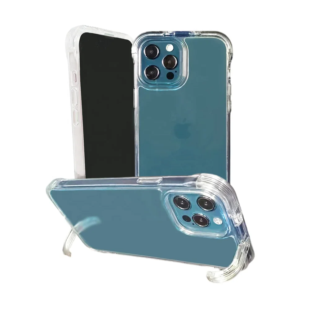 

Drop Proof Phone Accessories Covers Kickstand With Holder Stand Shockproof Fundas Transparent Clear Phone Case For Iphone 13