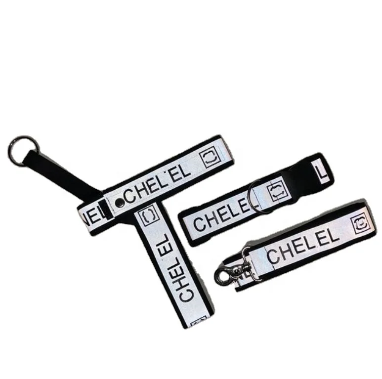 

High-end Custom Popular Brand CC Fashion Luxury Design Dog Harness Pet Collar Leash