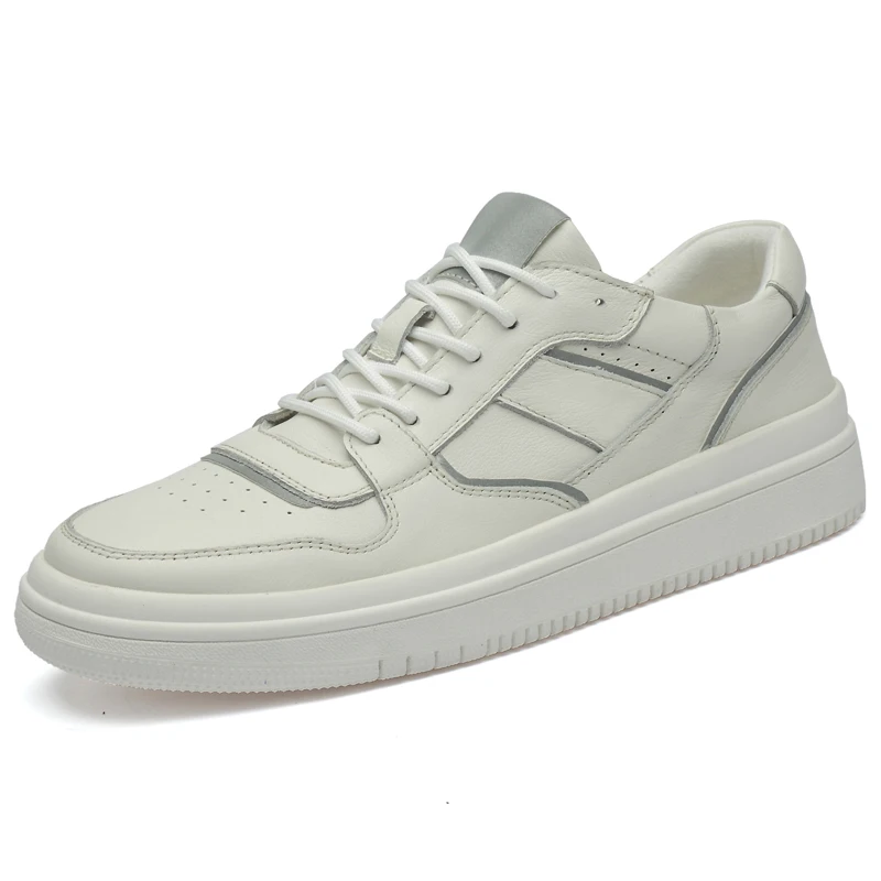 

Wholesale Custom Air Brand Fashion White Force 1 Rubber Genuine Leather Sole Sneakers Men Shoes