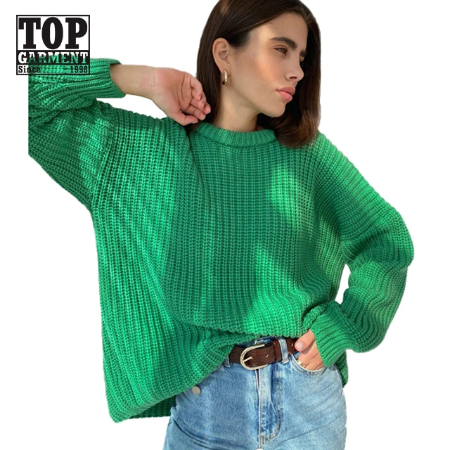 

2021 new candy-colored Crew Neck knit pullover sweater plus size women sweater Autumn Sweater