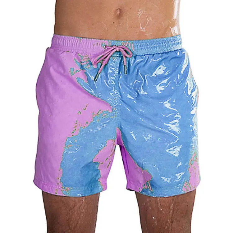 

Color Changing Beach Shorts Men's Large Size Quick-drying Swimming Shorts Color Changing Swimming Trunks