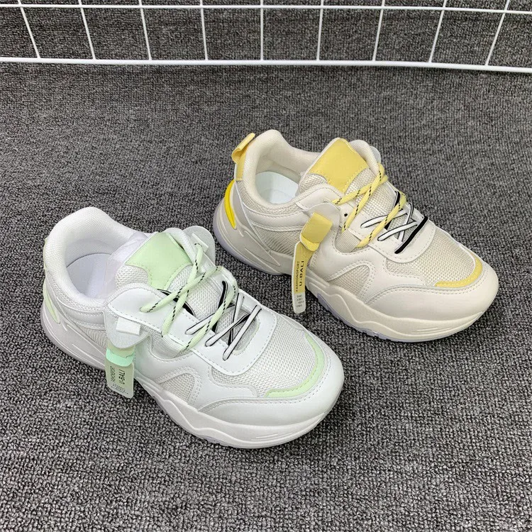 

690 Outdoor Casual Ladies sport colorful Girl Lace Up chunky sneaker women platform shoes