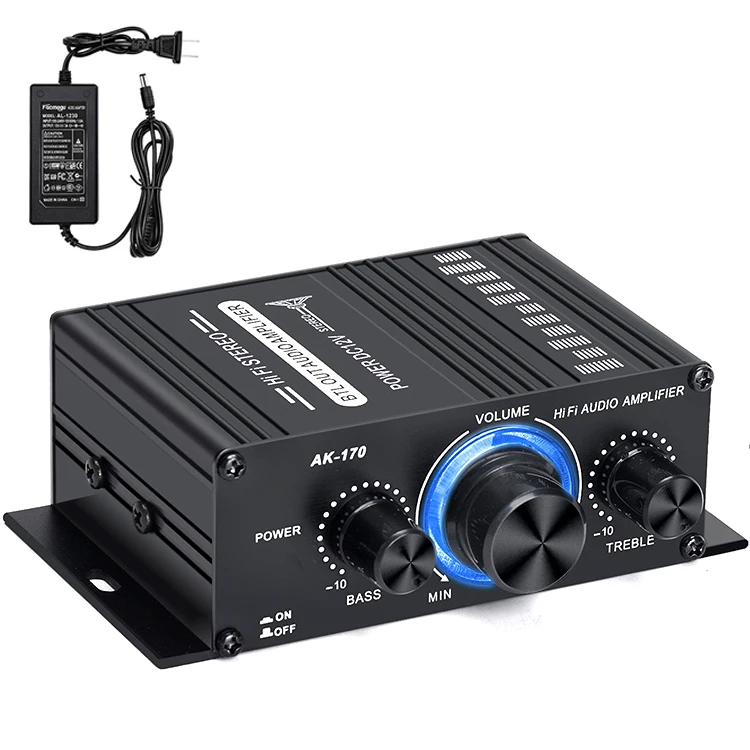 

12V Mini 40W RMS Stereo Home theater audio system Audio dj Amp 2 Channel Class D HiFi Bass Subwoofer Power car Amplifier