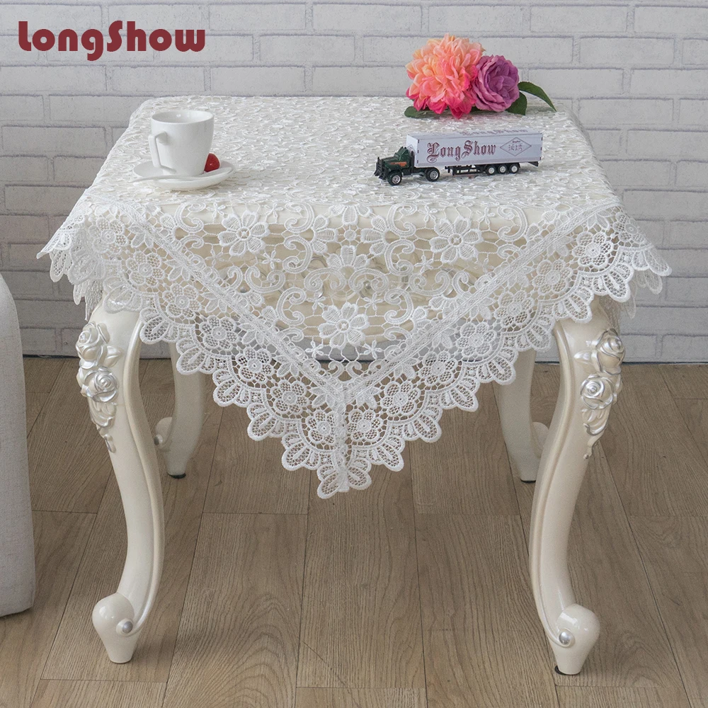 Longshow Machine Embroidered Guipure Lace Dinningtablecloth Crochet
