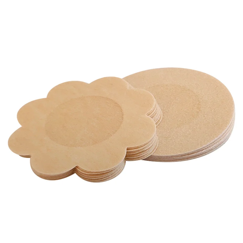 

5 Pairs One-off Women Intimate Nipple Pasties With Glue Breast Pads Lingerie Sexy Single-use Soft Disposable Nipple Covers, Beige