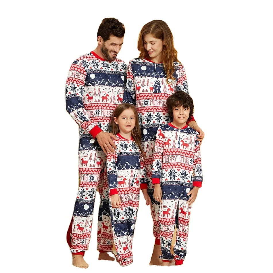 

High Quality Casual Family Set Christmas Winter Pajamas, Picture shown