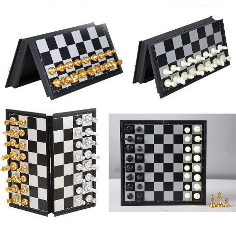 

High Quality Chess Game Set With Chessboard 32 Chess Pieces With Chessboard Gold Silver Magnetic Chess Set