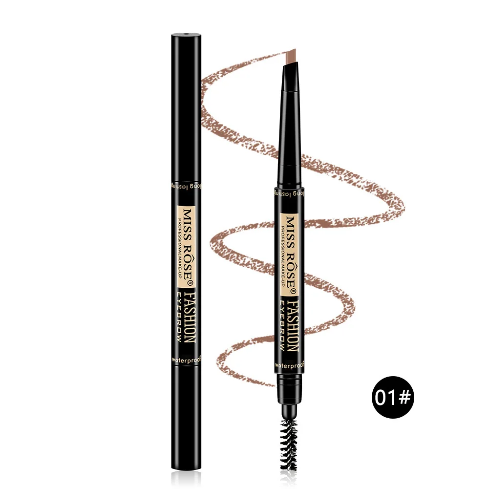 

Wholesale 2021 new MISS ROSE 2 in 1 waterproof double sided eyebrow pencil, Black