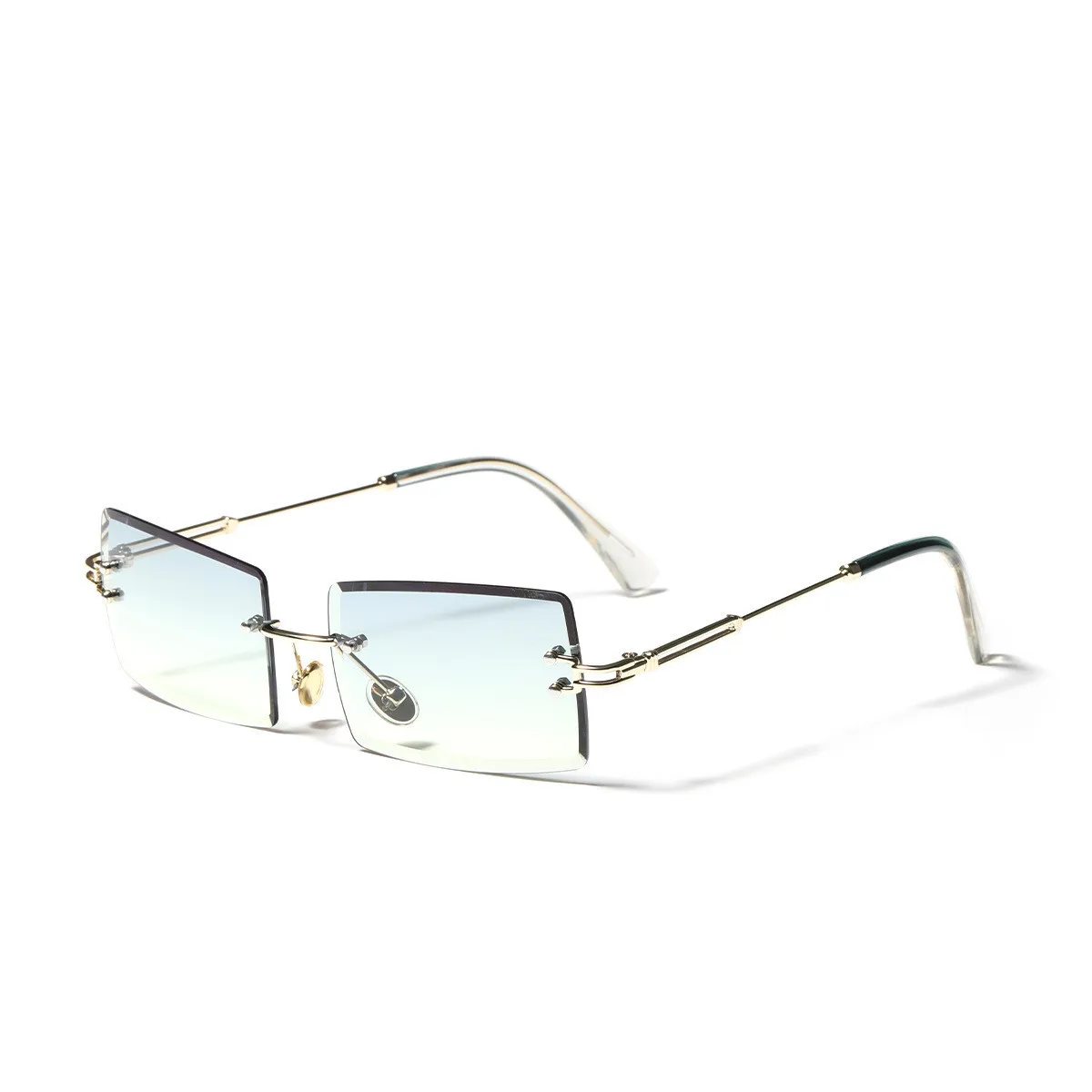 

2021 Custom Logo oversized square rimless shades women sunglasses for ladies accessories eyewear party holiday gift sun glasses, Mix color or custom colors