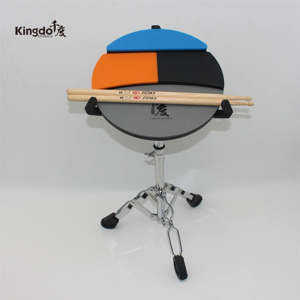 

High grade KINGDO colourful 12" drum pad good quality silica gel practice pad, Colorful