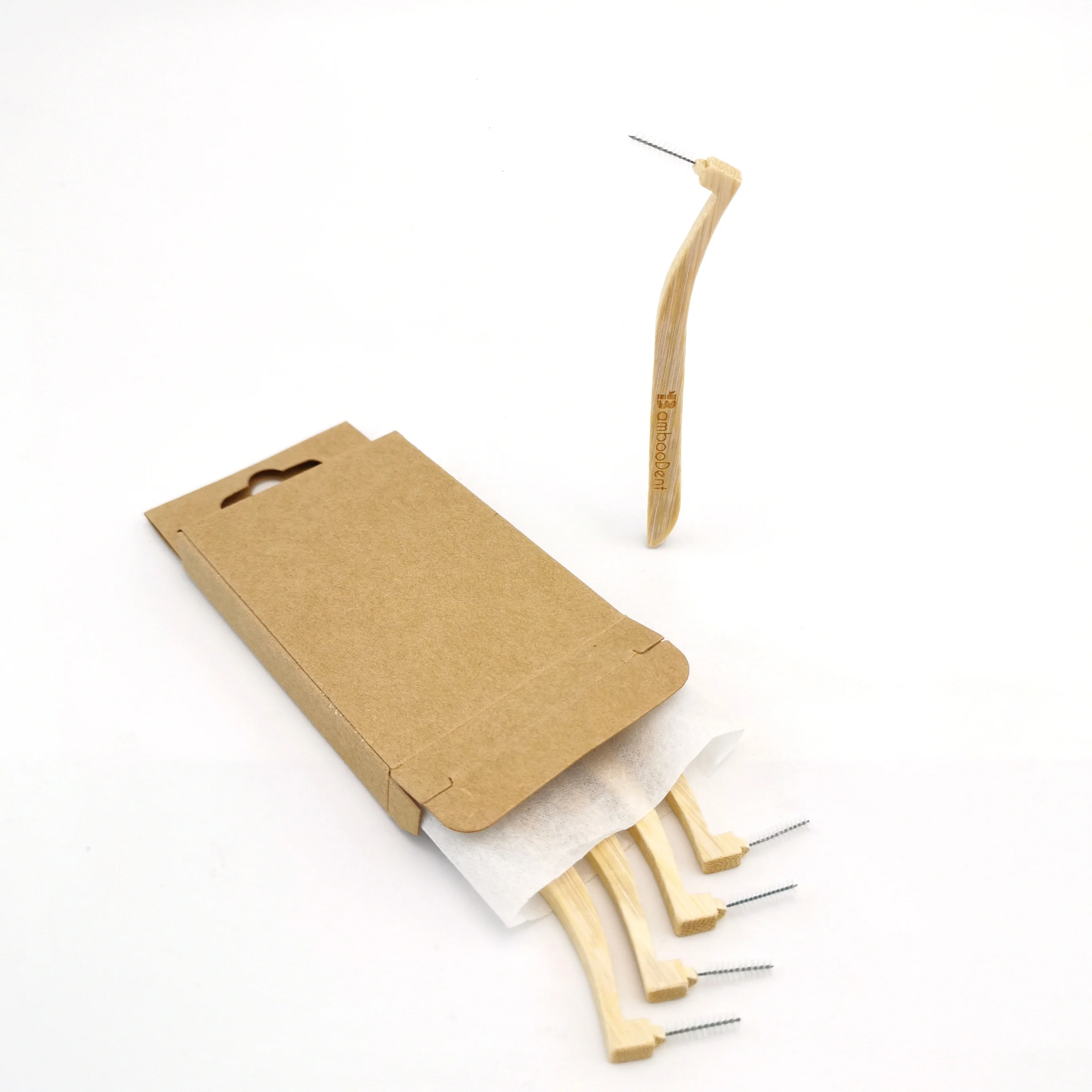Eco Friendly Bamboo Curve Biodegradable Interdental Brush Toothpick