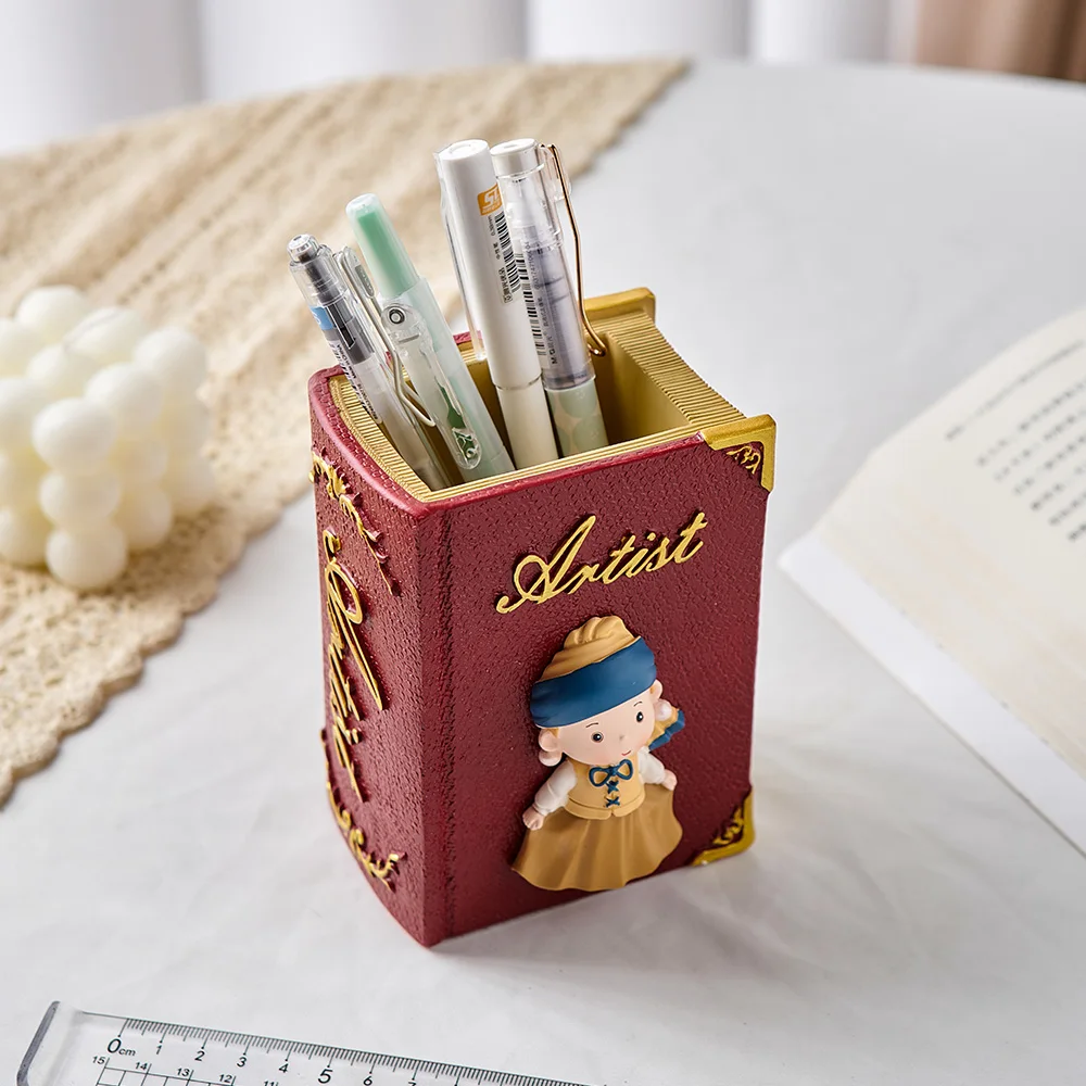 

Room home decoration picture frame shape resin storage tube artist book pen holder