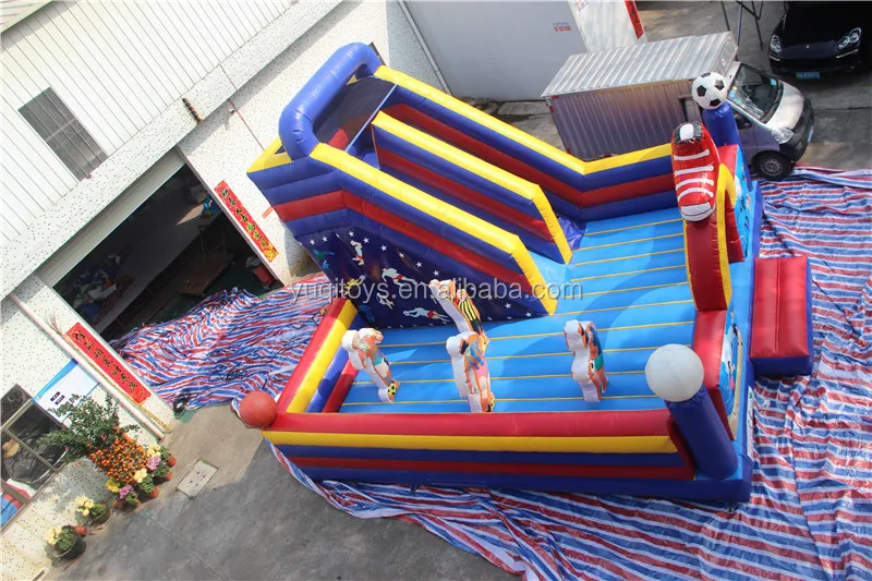 Popular Inflatable Kids Football Jumping Bouncer Slide Soccer Bouncing