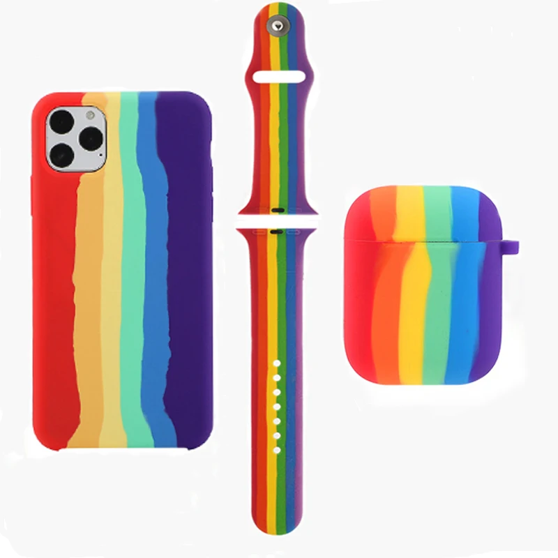 

2021 Customize Case For Airpods Phone Case and Watch Set Designer Phone Case Sets For iPhone
