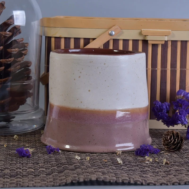 Empty glazed ceramic candle containers tealight scented candle holders home decoration in bulk