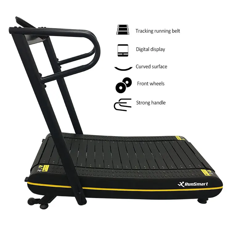 

2020New design folding home use mini treadmill motorless manual curved gym indoor treadmill factory directly with CE certificate, Black