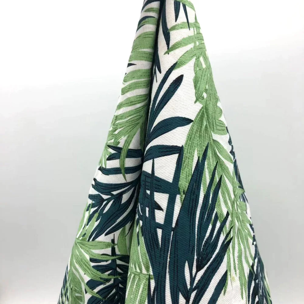 
100% cotton printed fabric palm tree large leaf poplin printed fabric beach pants fabric American market 
