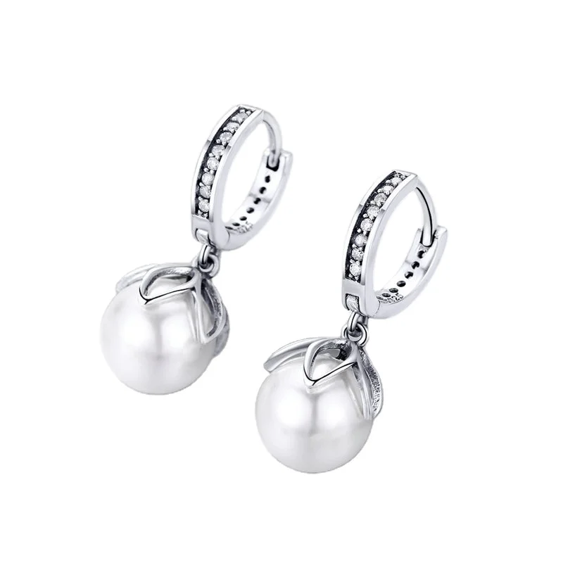 

Fashion Jewelry 925 Silver Women Statement Pearl Studs Earring Custom