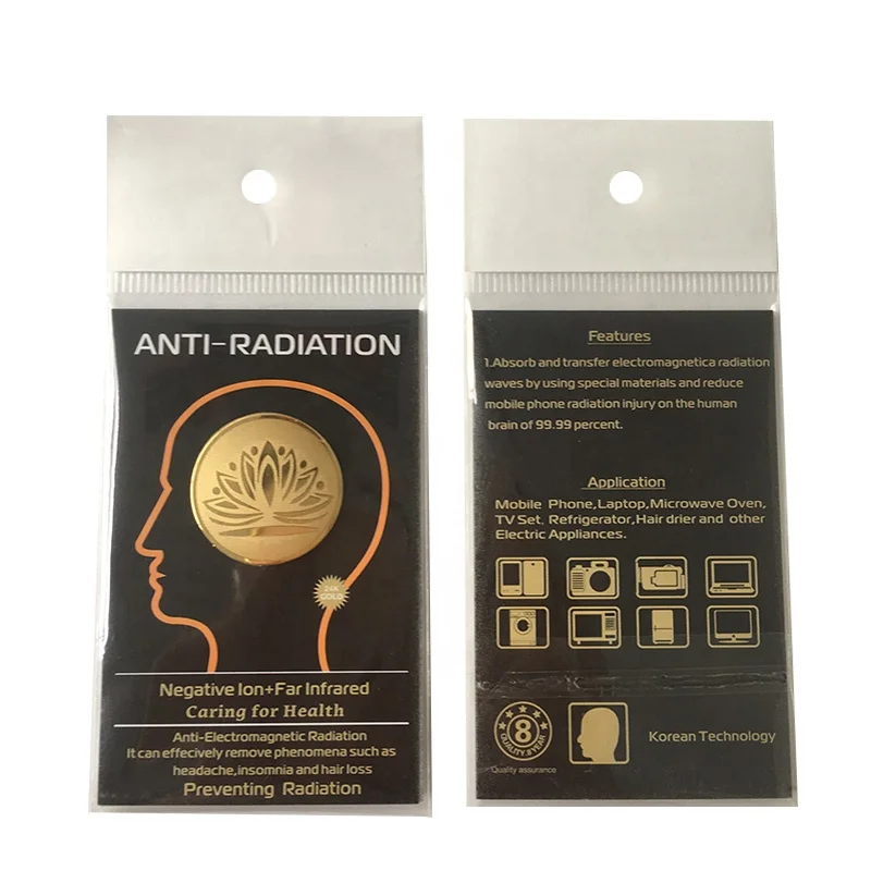 

Round anti-radiation battery salvage sticker vinyl mobile phone anti radiation sticker protection quantum shield 2000cc OEM, Gold