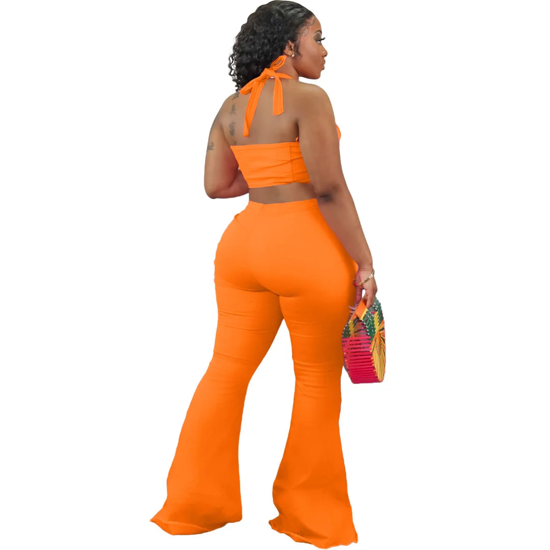 

New product ideas 2021 Plus Size Women Clothes Wholesale Trending Casual New Vest Flared Pants Suit Womens Clothes Wholesalers, Picture color