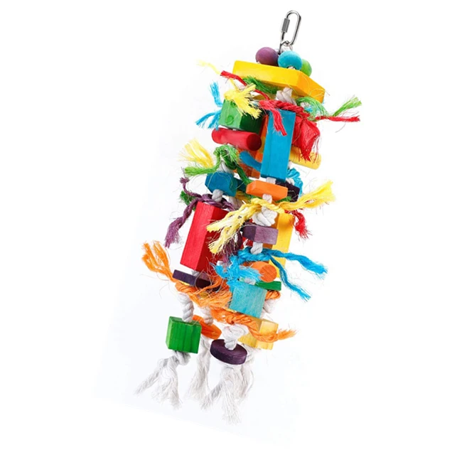 

Hot Selling Budgies Parrot Pretty Food Training Wood Hanging Sale Chewing Amazon Bird Toys