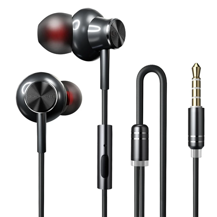 

F2 1.2m Wired In Ear 3.5mm Interface Metal HiFi Noise Cancelling Earphones Headphone Earbuds with Microphone