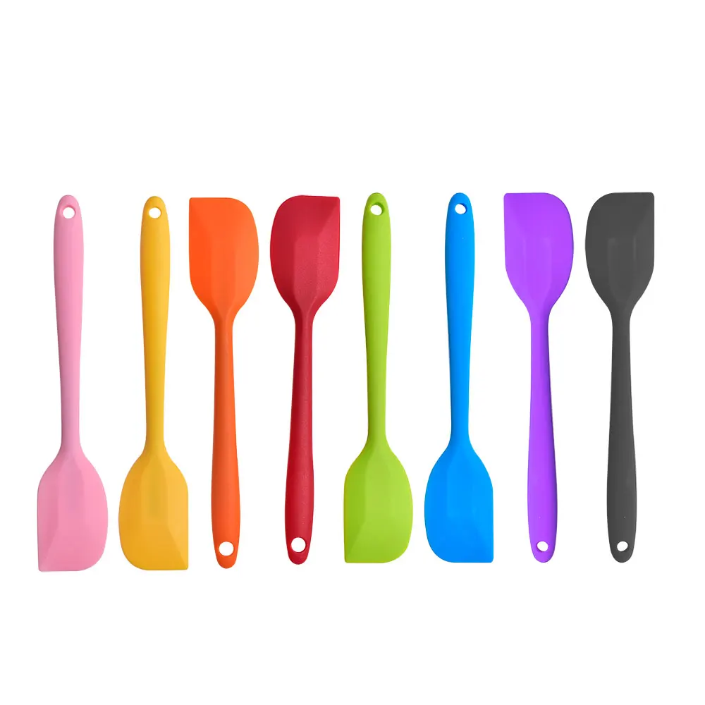 

8.3Inches 21cm Heat Resistant BPA Free One-piece Colorful Food Grade Silicon Baking Tools Small Silicone Spatula, Red,pink,blue,yellow,green,orange