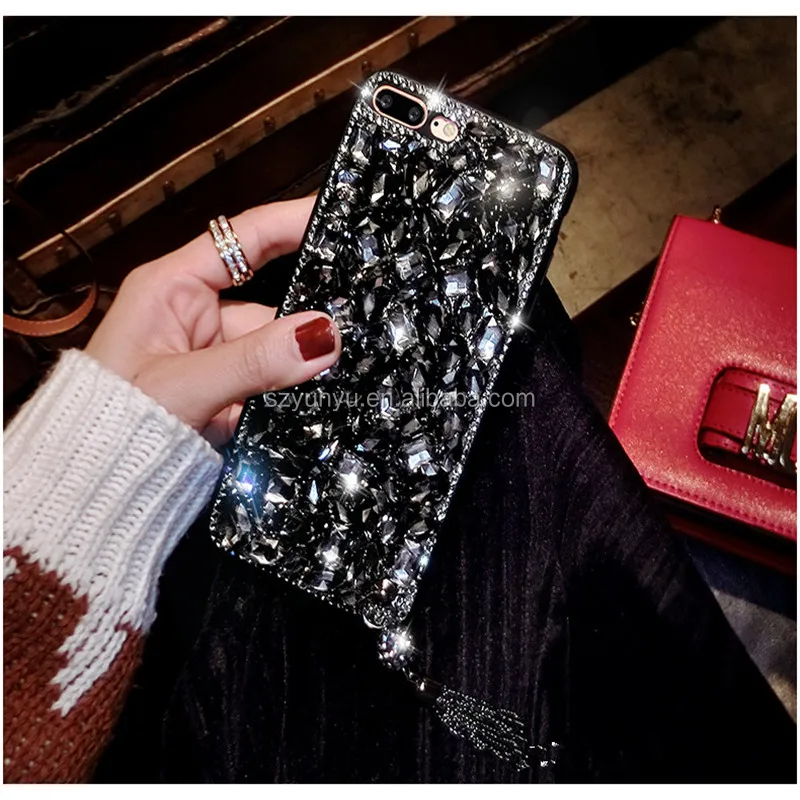 Luxury glitter bling Jewelled Rhinestone Crystal Diamond Soft Back Free Sample Phone Case Cover For iPhone X 6s 7 8 Plus 5 SE XR