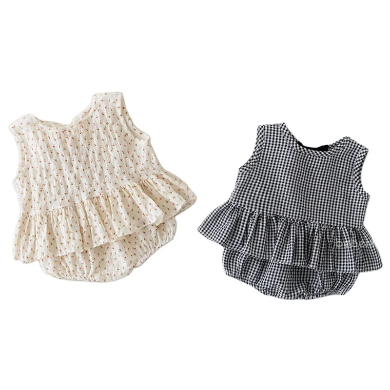 

summer new born baby clothes sets girls smocked dress hand made ruffles cotton kids clothing children wholesale, More colors