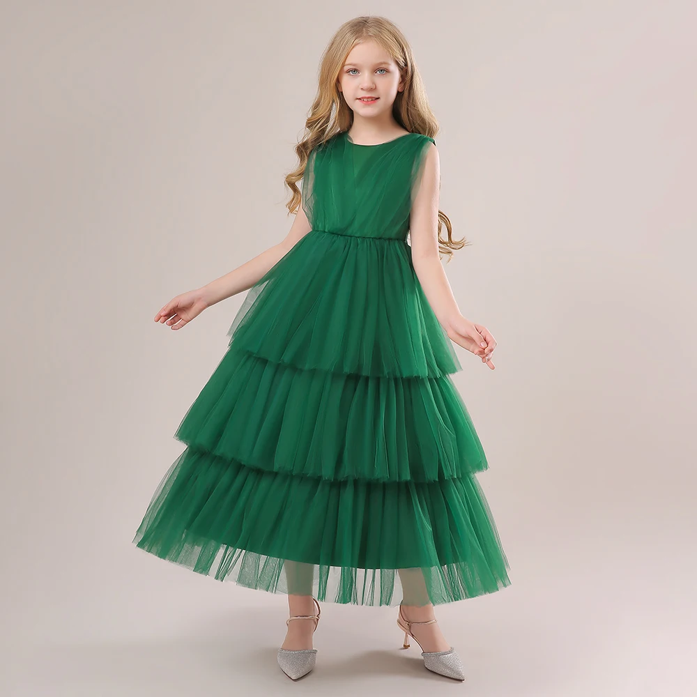 

MQATZ High Quality Flower Girl Party Dress Luxury 12 Year Kids Wedding Ball Gown LP-288