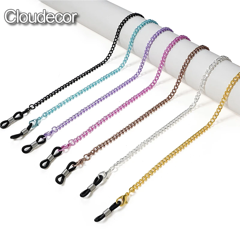 

FaceMask Holder Chain Candy Color Metal Necklace Girl Maske Chains Pink Blue Glasses Chain Strap Holder For Sunglasses Keeper