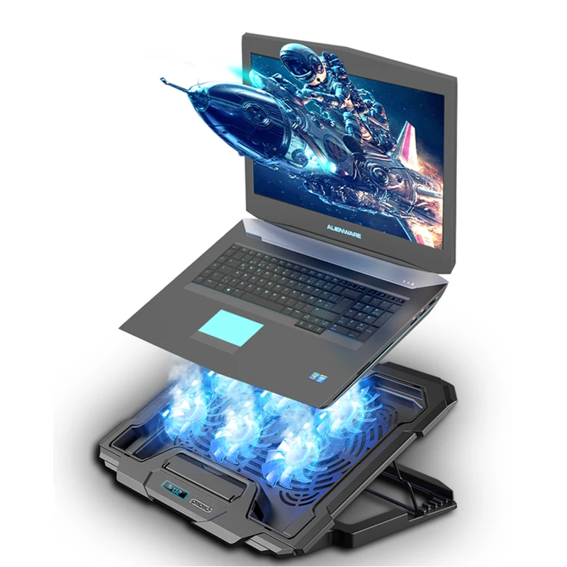 

Foldable PC Laptop Holder Stand With Fan USB Cooling Pad For Laptop Cooler Para Notebook, Black