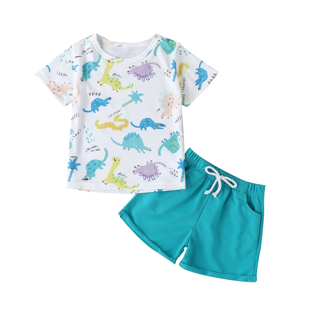 

Baby and toddler cartoon dinosaur T-shirt + shorts set