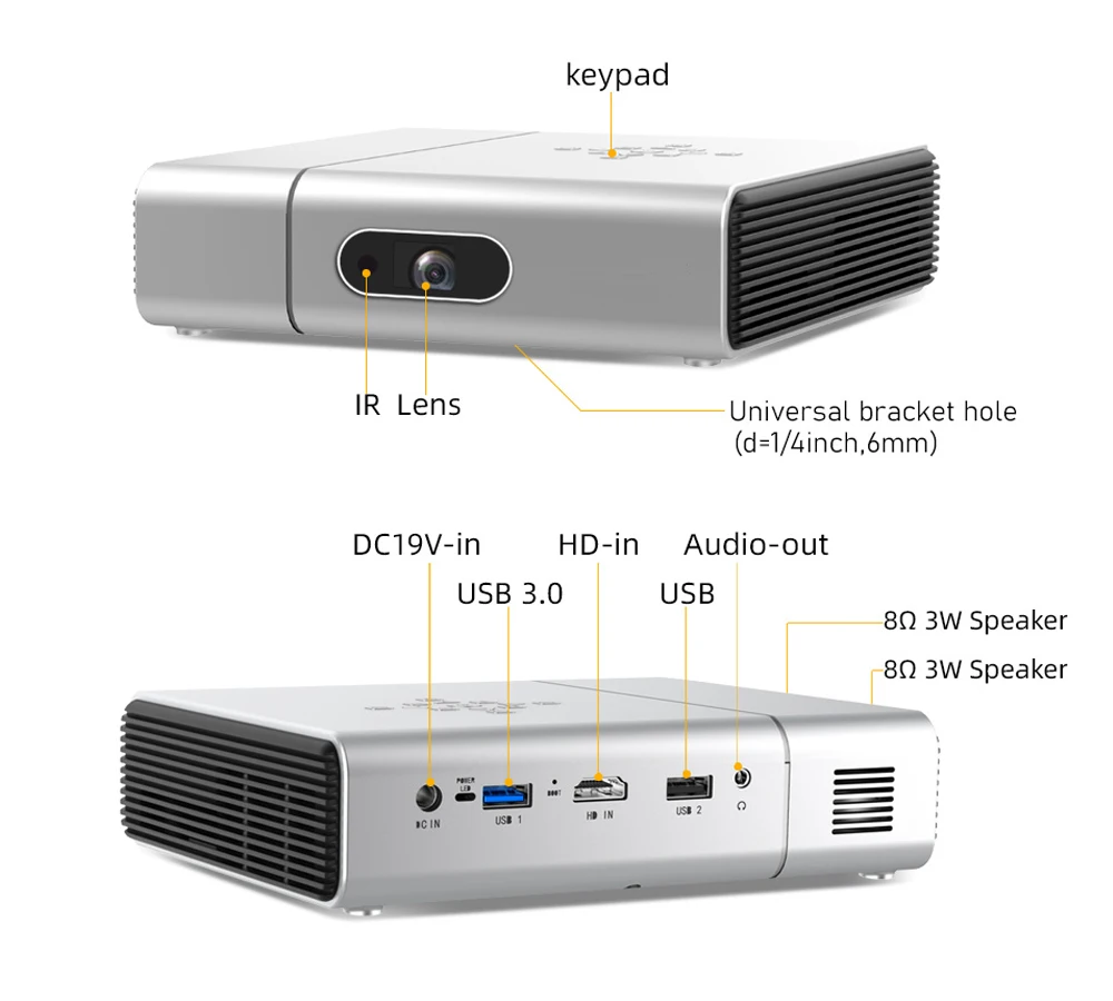 

Hot Sale Smart 3d Led Dlp Android 9.0 Dual-band Wifi Mini Projector Home Theater 4k Projector