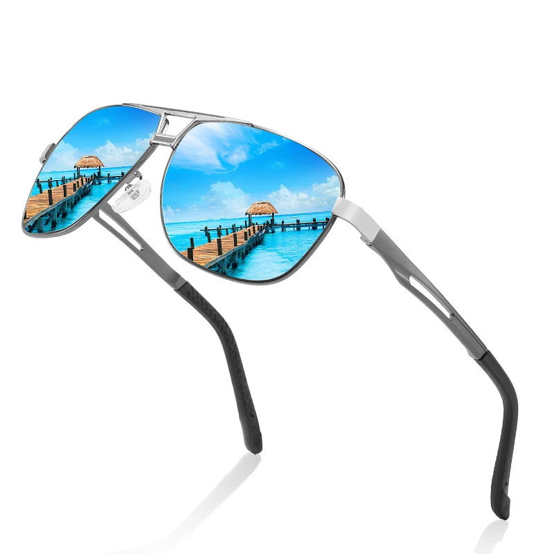 

SKYWAY Aluminum Magnesium Polarized Sunglasses For Driving Fishing Sun Glasses UV 400 Mens Retro Metal Vintage Sunglass