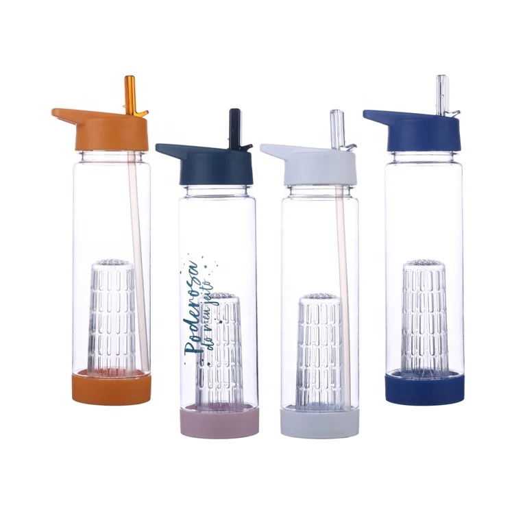 

Best selling 700ml fruit infuser water bottle with straw lid, Customized color