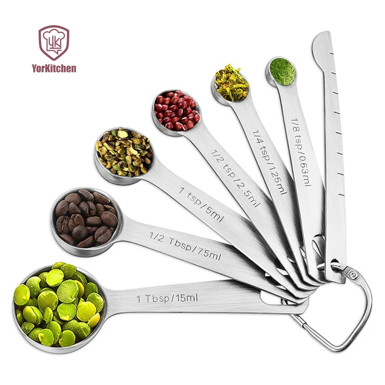 7 Pieces Measuring Spoons Set Stainless Steel Includes Teaspoon And