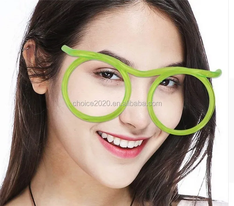 8 Pieces Silly Straw Glasses Eyeglasses Straws Eyeglasses Crazy Fun Loop  Straws Novelty Drinking Eyeglasses Straw for Annual Meeting, Fun Parties