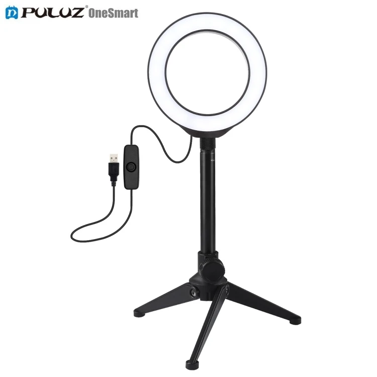 

Wholesale PULUZ 4.7 inch  Photography Equipment desktops selfie stick tripod stand make up led ring light, Black