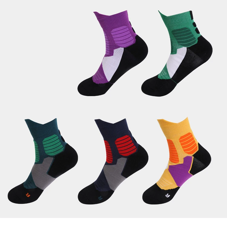 

OEM Wholesale Cycle Socks Custom Logo Athletic Compression Basketball Running Socks Men Crew, As picture shows