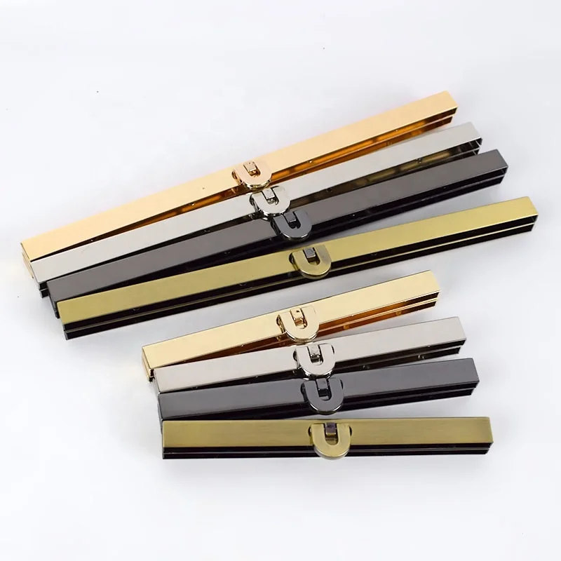 

Meetee BF090 11.4/19CM Handbags Side Bar Lock Bag Hardware Accessories Wallet Frame Kiss Clasp Purse Strip Edge Clip Buckles, Gold,black