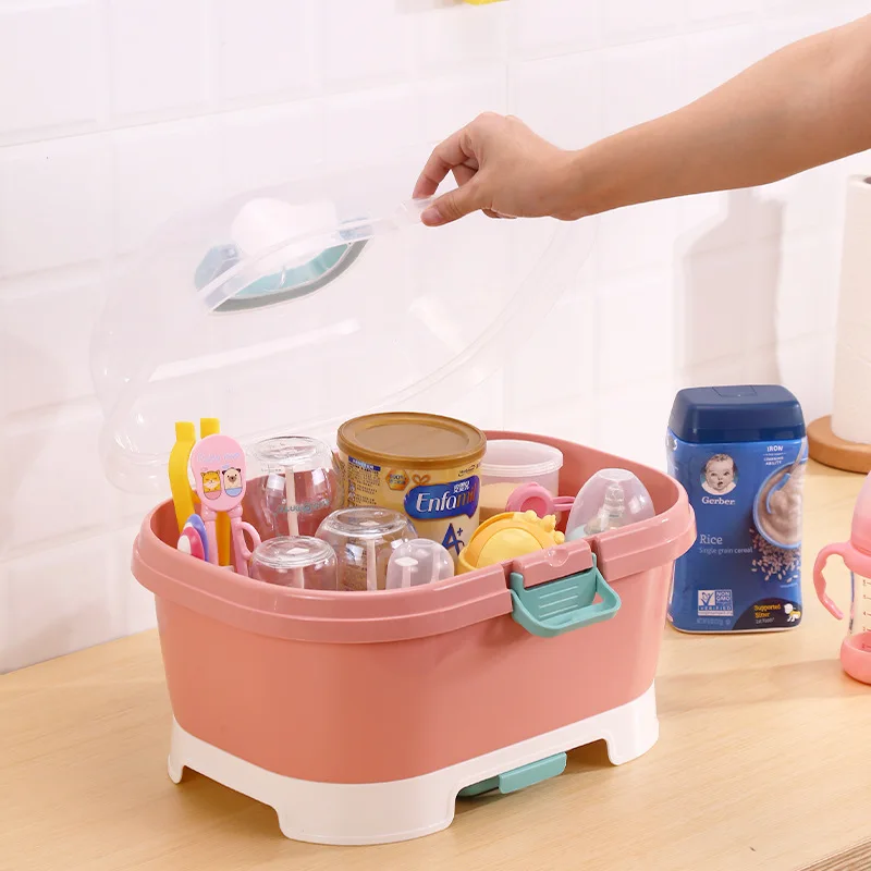 High Quality Easy Carrying Baby Feeding Bottle Storage Box Disassembly Strong Bearing Bottle Storage Box