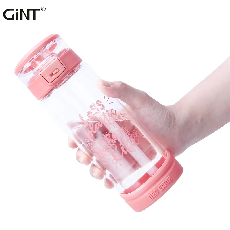 

GiNT 370ml Good Quality Fashion Design Double Wall Glass Water Bottle with for Daily Drinking Water, Customized colors acceptable