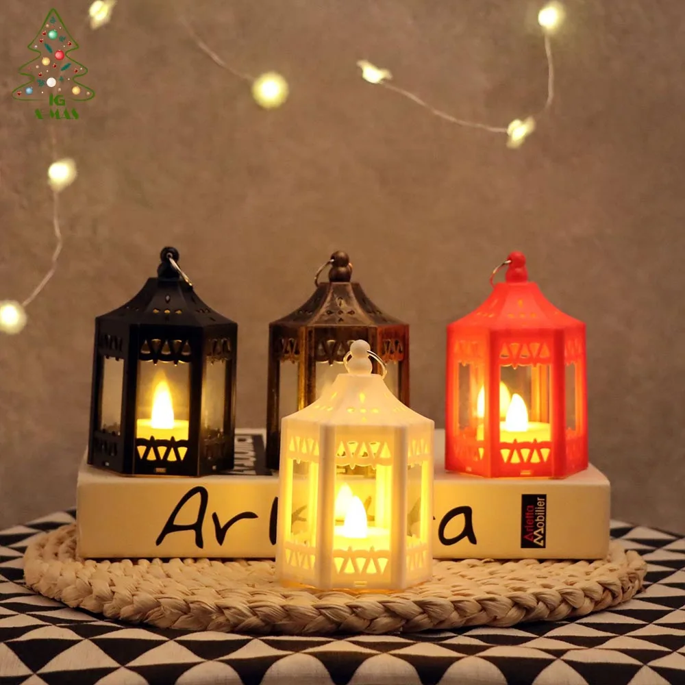 

KG Xmas In Stock Noel Navidad Natale Dia 7cm Height 11cm LED Candle Mini Decorative Night Light Christmas Lantern